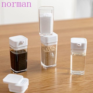 Norman 4 ชิ้น / เซต ขวดเกลือ, ที่เก็บของใส ขวดเครื่องเทศ, พริกไทย กล่องปรุงรส พลาสติก ครัว