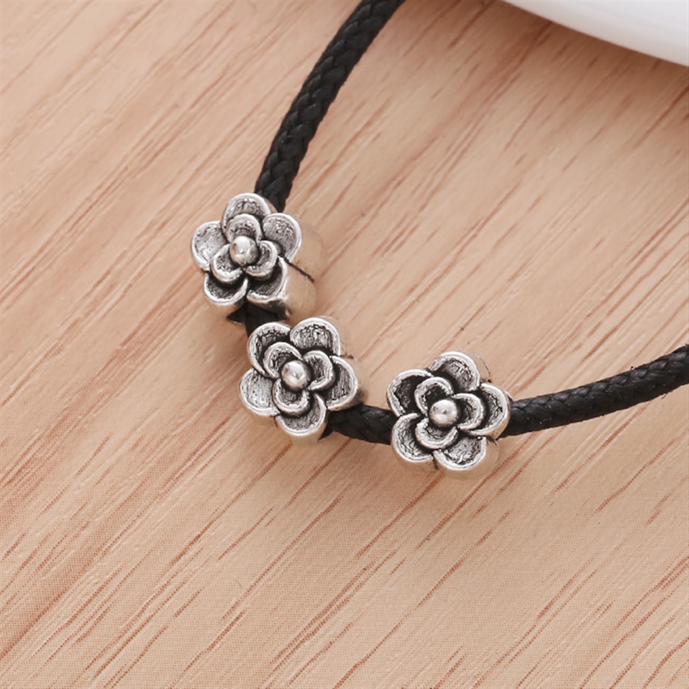 10 ชิ้น/เซ็ตขนาดใหญ่ Florets Spacer ลูกปัดอุปกรณ์เสริมสําหรับผู้หญิง Designer Charms สไตล์วินเทจสร้อ