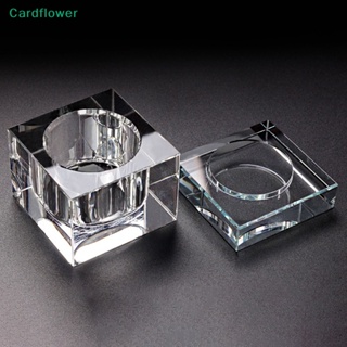 &lt;Cardflower&gt; ถ้วยแก้วคริสตัล ทรงสี่เหลี่ยม พร้อมฝาปิด สําหรับใส่ผงอะคริลิคเหลว ตกแต่งเล็บลดราคา