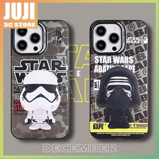 Juji เคสโทรศัพท์มือถือ TPU แบบนิ่ม ลาย Star Wars Samurai มีกระจก สําหรับ IPhone 13 Pro Max 12 Pro Max 11 Pro Max