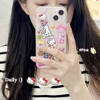 เคสโทรศัพท์มือถือ กันฝุ่น กันกระแทก ลายสติกเกอร์ KT สําหรับ Iphone 11 12 Pro Max Sweet IP 13 14 Pro Max