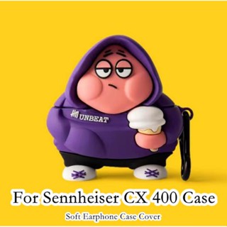 【ของแท้】เคสหูฟัง แบบนิ่ม ลายการ์ตูนพายสีม่วง สําหรับ Sennheiser CX 400 Sennheiser CX 400