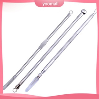 {YO} ชุดเครื่องมือกําจัดสิวเสี้ยน สิวเสี้ยน สิวหัวดํา แบบสองด้าน 3 ชิ้น