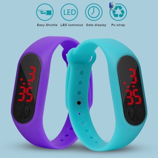 สายนาฬิกาข้อมือดิจิทัล LED Mi Band Liked วันที่ เรียบง่าย TPE