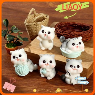 Liaoy ฟิกเกอร์แมวจิ๋ว DIY สําหรับตกแต่งสวน