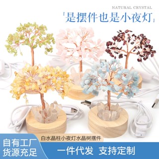 ใหม่ โคมไฟคริสตัลธรรมชาติ แฮนด์เมด สีเหลือง สีชมพู สีขาว สําหรับตกแต่งบ้าน