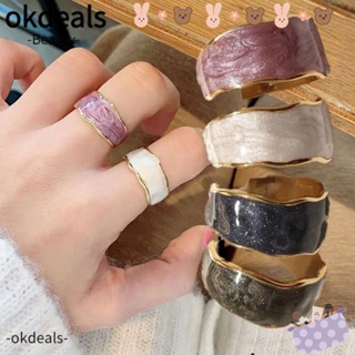 OKDEALS แหวนแต่งงาน แบบเปิด ปรับได้ เครื่องประดับ ของขวัญ