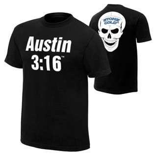 De32wew632 เสื้อยืดลําลอง ผ้าฝ้าย แขนสั้น พิมพ์ลาย Wwe Stone Cold Steve Austin 3:16 สีดํา สไตล์คลาสสิก สําหรับผู้ชาย POI