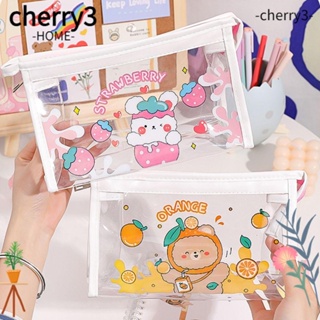 Cherry3 กระเป๋าเครื่องเขียน กระเป๋าปากกา ทรงสามเหลี่ยม จุของได้เยอะ ลายการ์ตูน