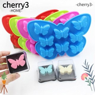 Cherry3 ถาดแม่พิมพ์ซิลิโคน รูปผีเสื้อ สุ่มสี สําหรับทําน้ําแข็ง DIY