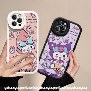 เคสโทรศัพท์มือถือ แบบนิ่ม ลายการ์ตูนเมโลดี้ ชานม กันกระแทก สําหรับ IPhone 11 14 12 13 Pro Max XR XS X Max 7Plus 7 8 6s 6 Plus SE 2020