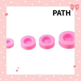 PATH แม่พิมพ์ซิลิโคน ดินโพลิเมอร์ รูปล้อรถบรรทุก 3D สีชมพู สําหรับทําเค้ก 4 ชิ้น