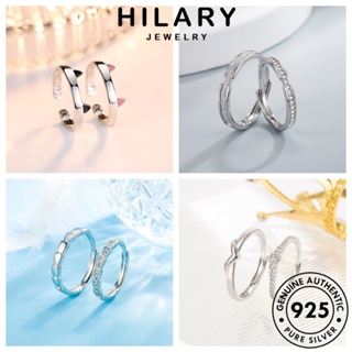 HILARY JEWELRY เกาหลี แท้ Silver 925 เครื่องประดับ มอยส์ซาไนท์ไดมอนด์ ต้นฉบับ คู่รัก แหวน เครื่องประดับ แฟชั่น เงิน เรียบง่าย M063