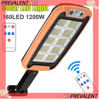 Preva โคมไฟถนน LED 160 ดวง พลังงานแสงอาทิตย์ 1200W กันน้ํา พร้อมไฟ 3 โหมด รักษาความปลอดภัย สําหรับติดตกแต่งผนังบ้าน