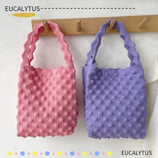 EUTUS กระเป๋าถือ กระเป๋าช้อปปิ้ง แฮนด์เมด สีแคนดี้ สําหรับผู้หญิง