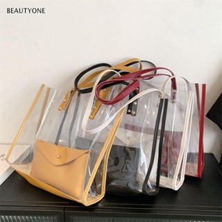 Topbeauty กระเป๋าสะพายข้าง แบบใส ทรงบักเก็ต สําหรับผู้หญิง