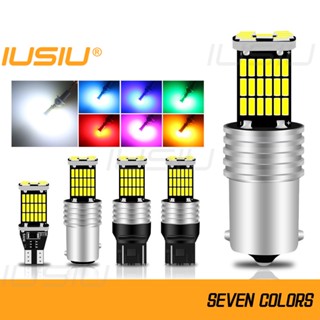 Iusiu หลอดไฟเลี้ยว ไฟเบรกรถยนต์ รถจักรยานยนต์ T15 1156 1157 Led T20 P21W P21 5W W21W W21 5W W16W BA15S BAY15D 4014 45SMD 12V