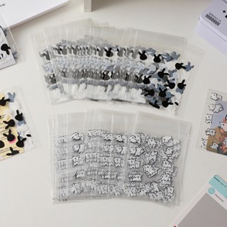 ถุงซีลใส พิมพ์ลายหมี กระต่าย มีกาวในตัว สําหรับใส่บัตร จํานวน 50 ชิ้น