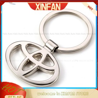 Xinfan 【พร้อมส่ง】พวงกุญแจโลหะสเตนเลส รูปโลโก้รถยนต์ สําหรับ Toyota