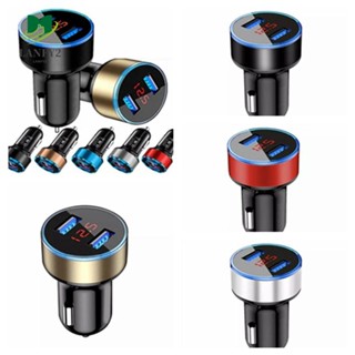 Alanfy อะแดปเตอร์ชาร์จโวลต์มิเตอร์ USB LED 5V-3.1A QC 3.0 12V 24V พอร์ตคู่ สําหรับรถยนต์