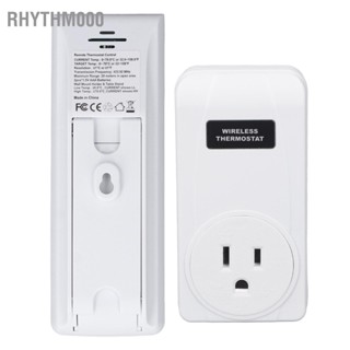 Rhythm000 เต้ารับควบคุมอุณหภูมิไร้สาย ตรวจจับอัตโนมัติ LCD Backlit Temperature Controller Outlet US Plug 120V