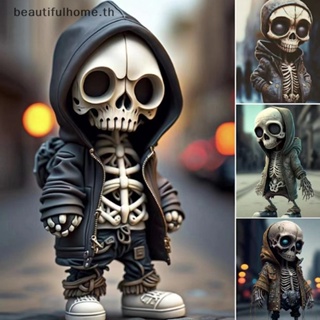 ｛Halloween Decor｝ฟิกเกอร์เรซิ่น รูปโครงกระดูกฮาโลวีน สําหรับตกแต่ง