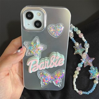 เคสป้องกันโทรศัพท์มือถือ ลายผีเสื้อ ประดับกลิตเตอร์ สําหรับ Iphone 14Promax 13 12 11