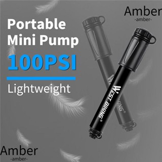 Amber 100PSI เครื่องปั๊มลมยางจักรยาน อลูมิเนียมอัลลอย ขนาดเล็ก