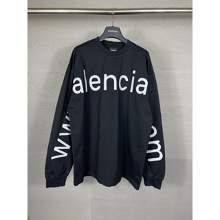 ❤️❤️【พร้อมส่ง】❤️❤️ Balencia** เสื้อยืดแขนยาว ปักลาย สําหรับผู้ชาย และผู้หญิง