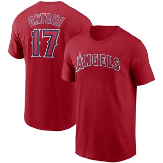 เสื้อยืดเบสบอล ลาย Angels Shohei Otani No. เสื้อกีฬาแขนสั้น แบบแห้งเร็ว สําหรับผู้ชาย มี 17 ชิ้น