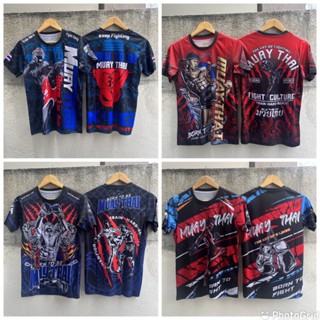 【ลดล้างสต็อก】เสื้อกีฬาแขนสั้น ลายทีม MUAY THAI ไซซ์ S 3XL