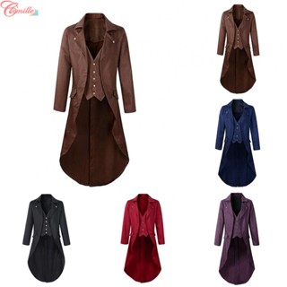 เสื้อโค้ท Trench Coat ลาย Victorian Tuxedo Gothic Steampunk สําหรับผู้ชาย