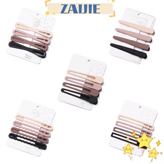 Zaijie24 4 ชิ้น / เซต กิ๊บเรขาคณิต น่ารัก สีพื้น ฝ้า เครื่องประดับผม