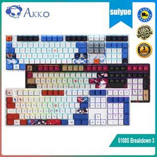 Akko 5108S Breakdown 3 Bronya Rhythm Master คีย์บอร์ดเล่นเกม แบบใช้สาย RGB เรืองแสง 108 คีย์