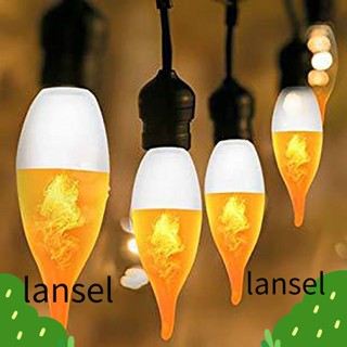 Lansel หลอดไฟ LED เปลวไฟ 2W E14 E27 ฐานโคมไฟระย้า ดีไซน์พิเศษ หลอดไฟเปลวไฟ พลาสติก ในร่ม กลางแจ้ง