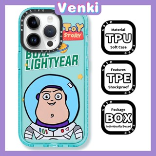 Venki - เข้ากันได้สำหรับ เคส iphone 11 เคสไอโฟน เคสไอโฟน11 เคสโทรศัพท์แบบใสเคสหนากันกระแทกกรอบป้องกันกล้องขอบสีฟ้า Moe นามธรรมนักบินอวกาศเข้ากันได้กับ iPhone 13 12 11 Pro Max XR XS 7 8 Plus