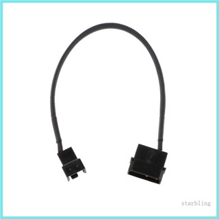 Star PWM อะแดปเตอร์สายเคเบิ้ลเชื่อมต่อพัดลม 1 เป็น 1 4-Pin Molex Male เป็น 3-Pin 4-Pin PWM