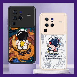 texture Cartoon Phone Case For VIVO X80 Pro creative Anti-knock personality Phone lens protection Back Cover Waterproof