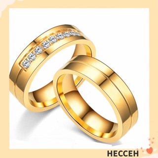 Hecceh แหวนแต่งงาน แฟชั่น รัก AAA CZ สเตนเลส