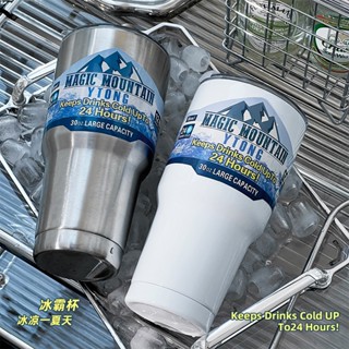 Rocky Mountain Tumbler 900 มล. Botol Air ขวดน้ําสเตนเลส พร้อมฟางฉนวนกันความร้อนขวดกระติกน้ําร้อนถ้วยกาแฟรถเมาท์ขวดน้ํา