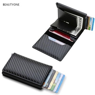 Topbeauty กระเป๋าสตางค์ กระเป๋าใส่บัตรเครดิต RFID สําหรับผู้ชาย