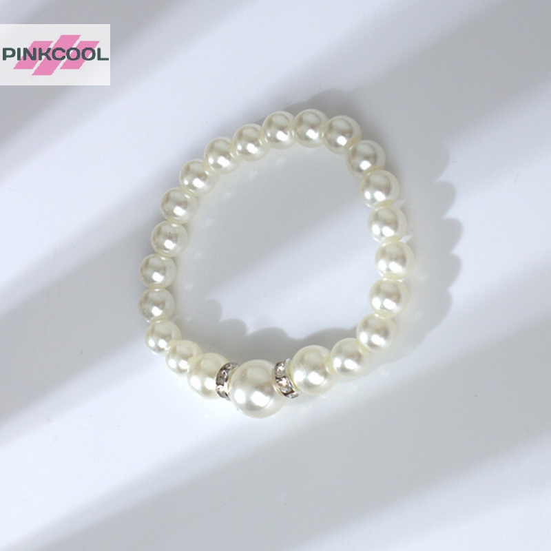 Pinkcool ผู้หญิง คริสตัล มุก สร้อยคอ กําไล ต่างหู รูปที่ 6
