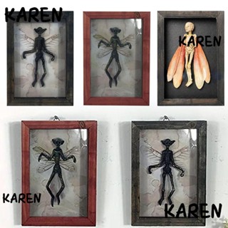 Karen กรอบรูปไม้ รูปโครงกระดูกแม่มด ผีลึกลับ สไตล์โกธิค สําหรับตกแต่งปาร์ตี้ฮาโลวีน