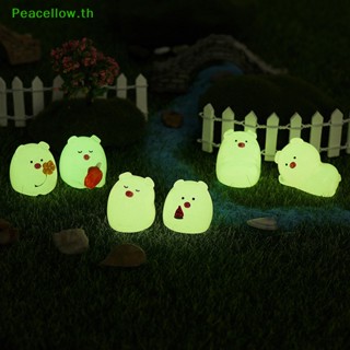 Peacellow ตุ๊กตาหมูเรซิ่นเรืองแสง ขนาดเล็ก สําหรับตกแต่งสวน