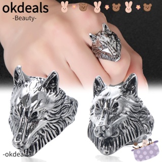 Okdeals แหวนสเตนเลส สไตล์พังก์ ฮิปฮอป เครื่องประดับ สําหรับผู้ชาย