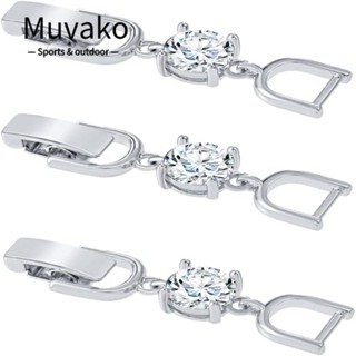 Muvako ตัวขยายสร้อยข้อมือ ประดับคริสตัล พลอยเทียม 2.1 ซม. สีขาว สีทอง สําหรับสร้อยข้อมือ 3 ชิ้น