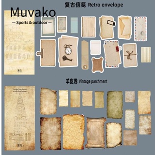 Muvako สติกเกอร์ฉลาก PVC หลากสี สไตล์วินเทจย้อนยุค DIY 180 ชิ้น