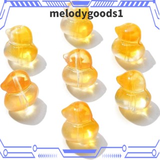 Melodygoods1 ลูกปัดแก้ว รูปสัตว์ เป็ด สีเหลือง 12 มม. สําหรับทําเครื่องประดับ สร้อยคอ 100 ชิ้น