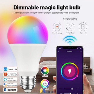 E27 Tuya Wifi สมาร์ทโคมไฟ15W หลอดไฟ Led Rgb หรี่แสงได้ App ควบคุมทำงานร่วมกับ Alexa Google Home Smart Life MOLISA MOLISA