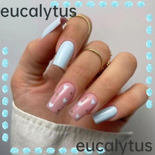 Eucalytus1 เล็บปลอม หัวเหลี่ยม ถอดออกได้ ถอดออกได้ ขนาดกลาง สไตล์ฝรั่งเศส สําหรับผู้หญิง